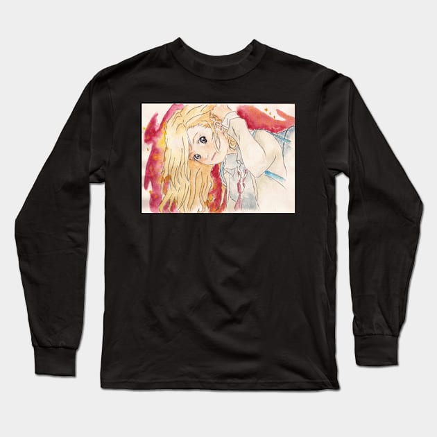 Shigatsu wa kimi no uso kaori watercolor fan art! Long Sleeve T-Shirt by Jack_Artbook